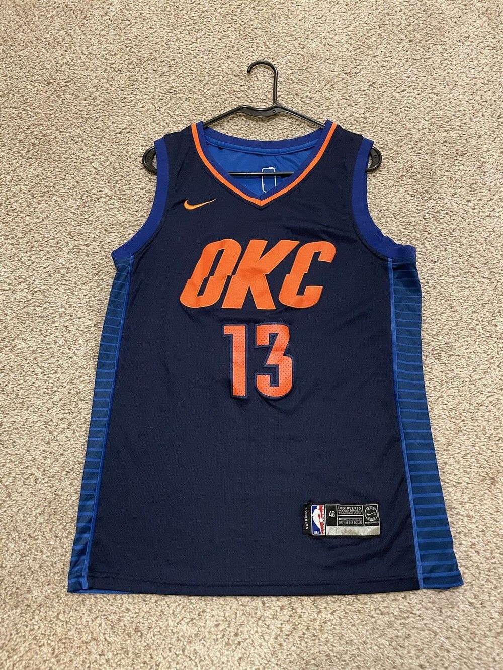 Paul George Oklahoma City Thunder Mens Size 48 Nike NBA Basketball Jersey OKC